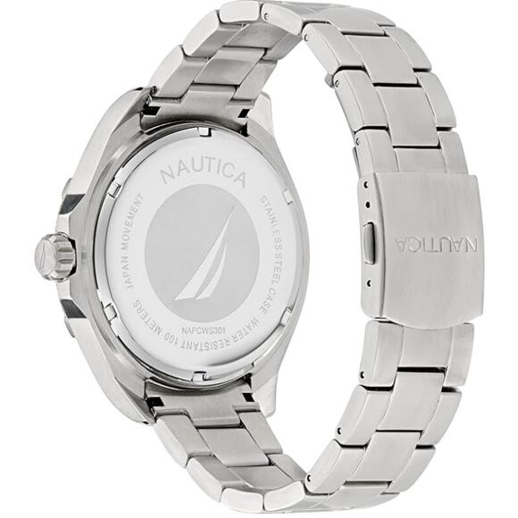 Nautica Men's NAPCWF301 Clearwater Beach Recycled Stainless Steel Bracelet Watch - Picture 3 of 8